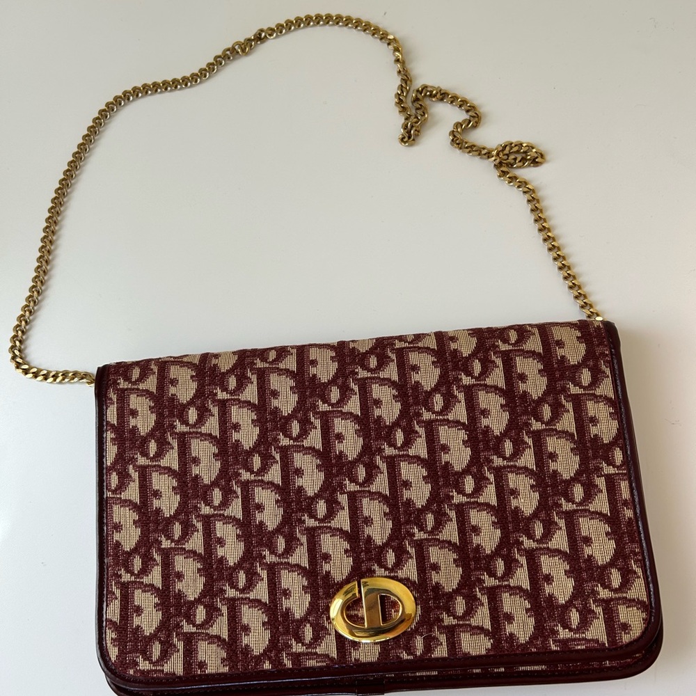 COPY - Authentic Burgundy Dior Chain Flap Bag